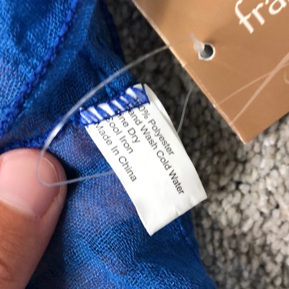 Francescas Blue Boho Scarf NWT - Picture 3 of 5